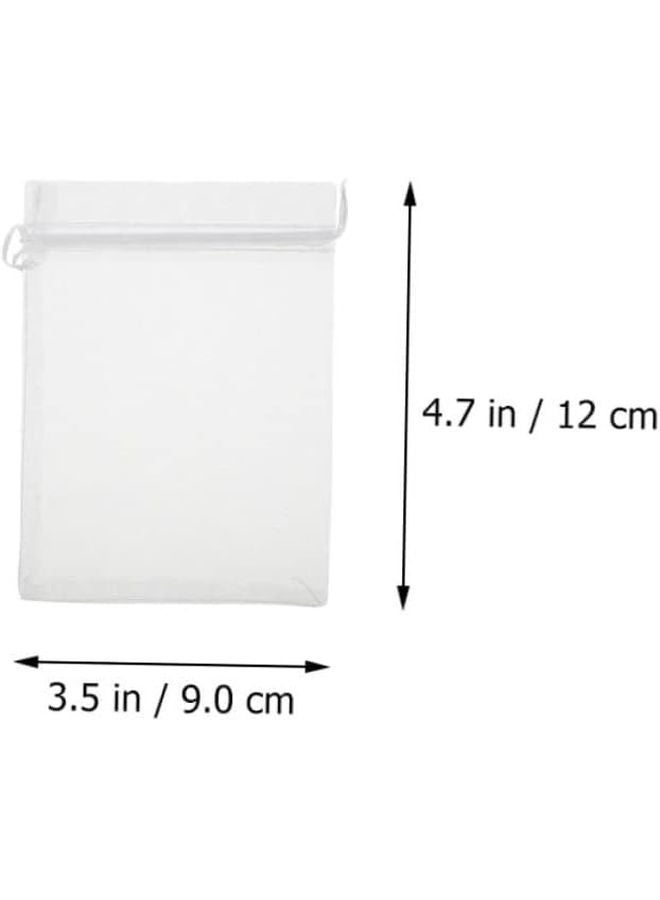 100 Pcs Drawstring Organza Bags For Jewelry Candy Storage Party Favor Pouches Gift Packaging - Image 2